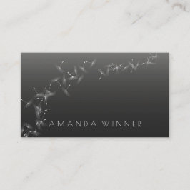 Minimalism Dandelion Confetti Grått Black Glam Vip Visitkort