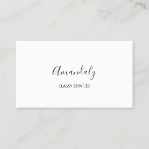 Minimalism Elegant Script Makeup Black White Visitkort