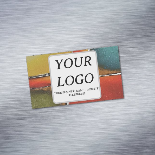 Minimalism Färg blockerar affärsfrämjande åtgärder Magnetiska Visitkort (In Situ)
