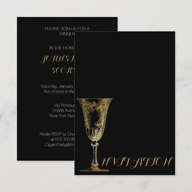 Minimalism Food Midinner Party Inbjudningar (Fram/baksida)