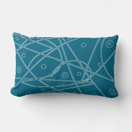 Minimalism för abstrakt Art Grönt Blue Line Circle Lumbarkudde