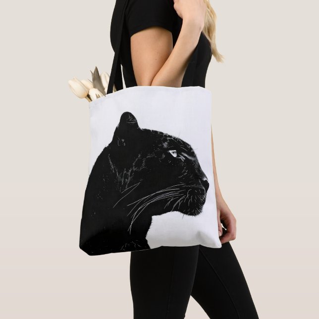 Minimalism för Black Panther Head Tygkasse (Närbild)