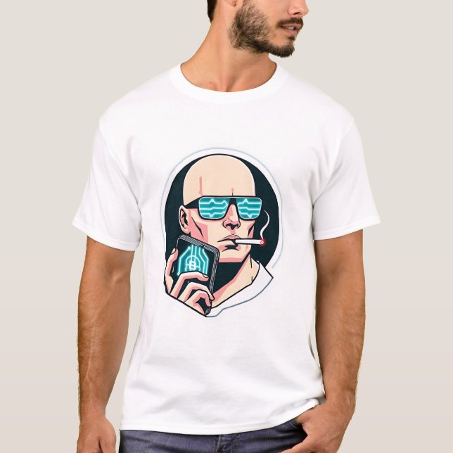 Minimalism för futuristiska: Krypto och rök T-Shir T Shirt (Framsida)