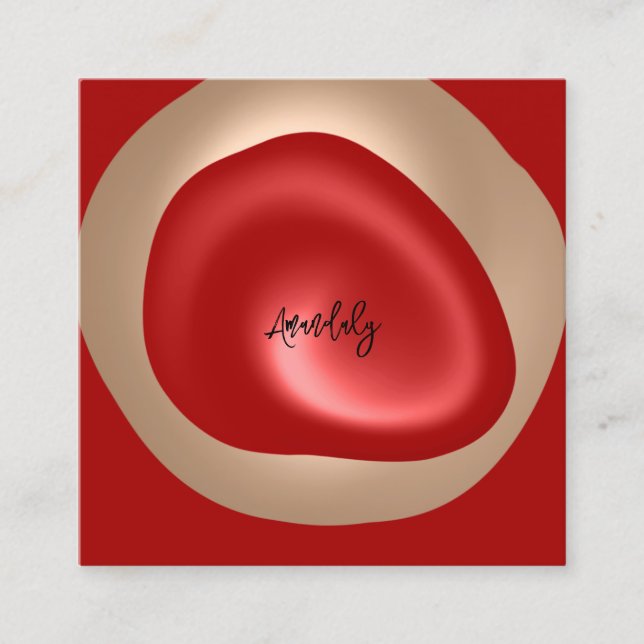  minimalism för QR Logotyp Red Abstrakt Fyrkantigt Visitkort (Framsida)