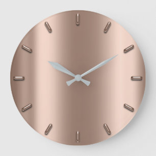 Minimalism för silver för rosa guldrodnadmetall stor klocka