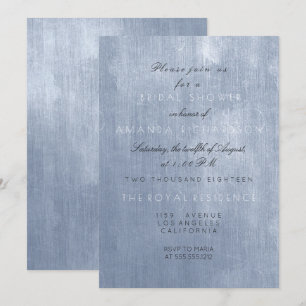 Minimalism Glam Blue Grått Pastel Möhippa Inbjudningar