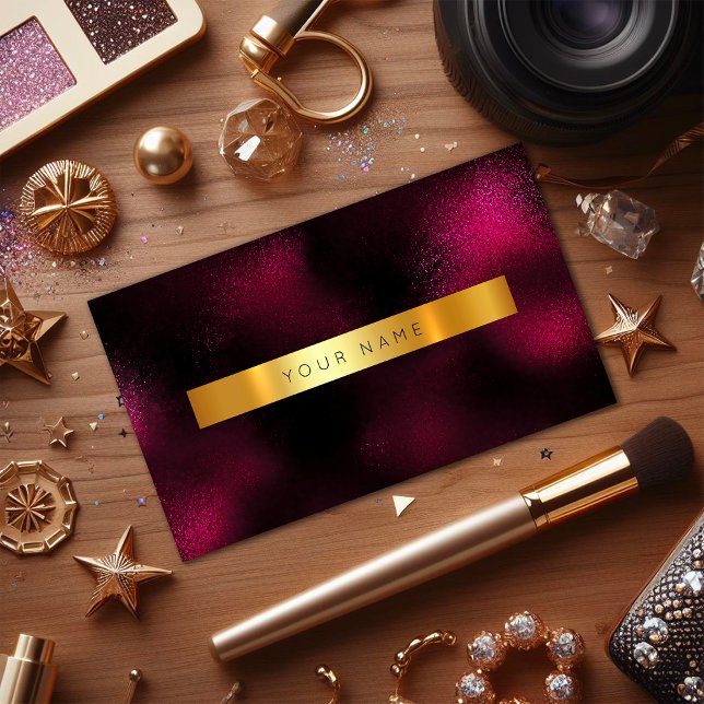 Minimalism Glam Red Vin Guld Metallic Vip Visitkort (Minimalism Glam Red Wine Gold Metallic Vip Business Card)