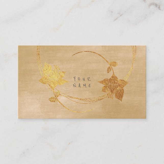 Minimalism Golden Beige Mustard Velvet Vip Visitkort (Framsida)