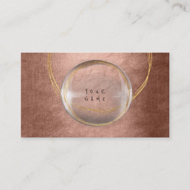 Minimalism Golden Foil Glass Rosa ros Guld Visitkort (Framsida)