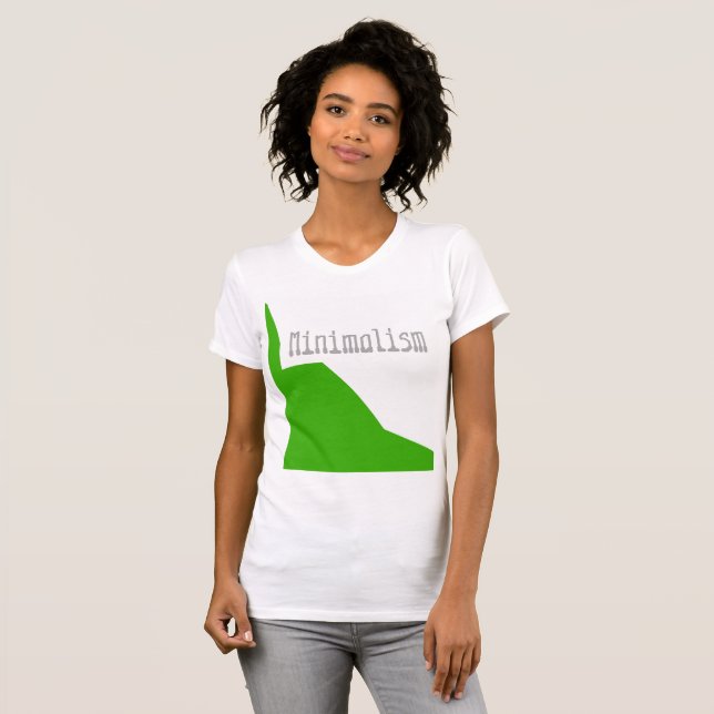 Minimalism Grönt White T Shirt (Hel framsida)