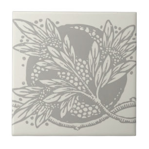 Minimalism i art nouveau Blommigt Kakelplatta