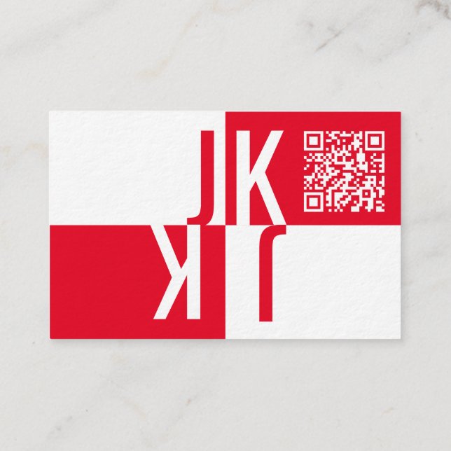 minimalism i röd QR-kod Visitkort (Baksida)