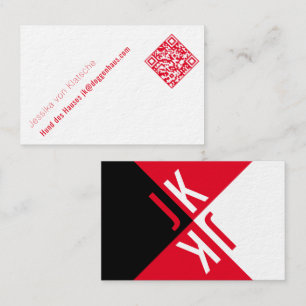 minimalism i röd QR-kod Visitkort