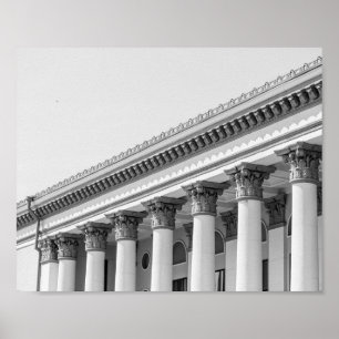 Minimalism i Sovjetarkitekturen i Grodno Vitryssla Poster