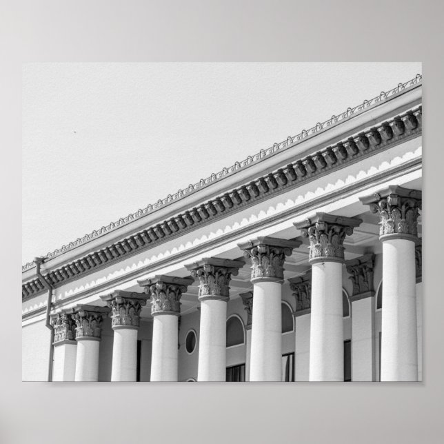 Minimalism i Sovjetarkitekturen i Grodno Vitryssla Poster (Framsidan)