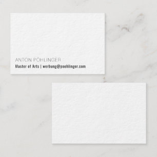 Minimalism i svart vit visitkort