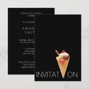 Minimalism italiensk Gelato Ice-kräm Party Inbjudningar