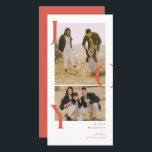 Minimalism Joy 2 foto collage semesterkort Julkort<br><div class="desc">Ett modernt 2-foto semesterkort med minimalistisk typsnittsdesign.</div>