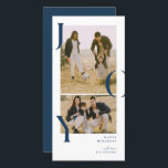 Minimalism Joy 2 foto collage semesterkort Julkort<br><div class="desc">Ett modernt 2-foto semesterkort med minimalism typografi design.</div>