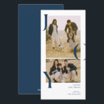 Minimalism Joy 2 vykort med fotokollage för högtid<br><div class="desc">Ett modernt vykort för högtider med 2 bilder och minimalistisk typsnittsdesign.</div>