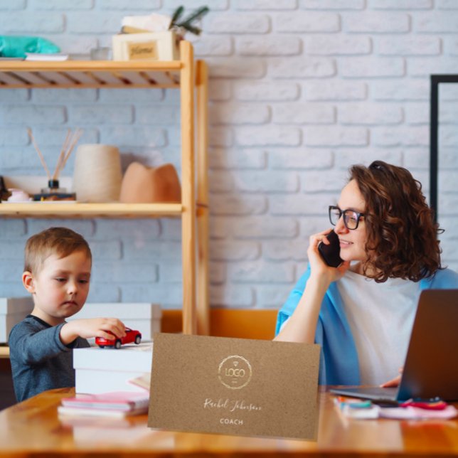 Minimalism Kraft Elegant Couch Therapist Logotyp Visitkort (Skapare uppladdad)