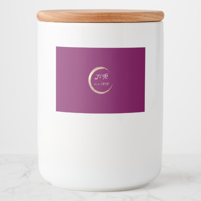 Minimalism Marsala White Guld-partis fördel Mat Etiketter (Framsida)