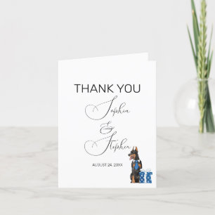Minimalism med en Hund Illustration Tack Kort