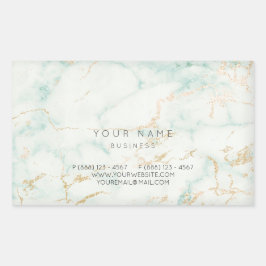 Minimalism Mint Grönt Guld Grått Marble Vip Rektangulärt Klistermärke