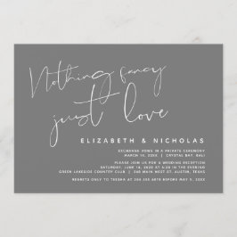 Minimalism Mörkgrå, Bröllopsfest Inbjudningar