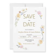 Minimalism och blommor sparar datuminbjudan