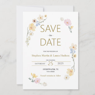 Minimalism och blommor sparar datuminbjudan julkort
