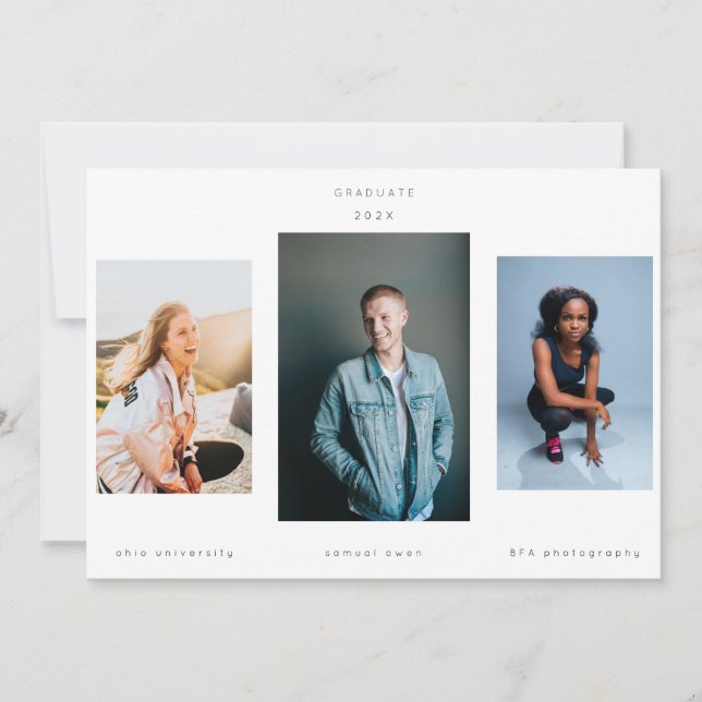 Minimalism Porträtt Three Photo College Universite Meddelande (Framsida)