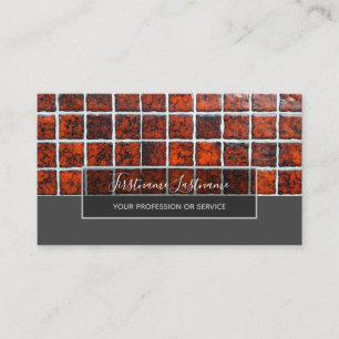 Minimalism red mosaic tiles grått rektangel visitkort