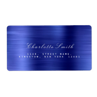 Minimalism Sapphire Cobalt Blue-Adressetiketter Fraktsedel