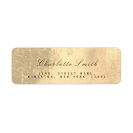 Minimalism Sepia Gold Foil-Returetiketter Returadress Etikett
