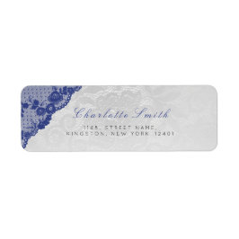 Minimalism Silver Blue Navy Returetiketters Returadress Etikett