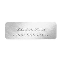 Minimalism Silver Foil-Returetiketter