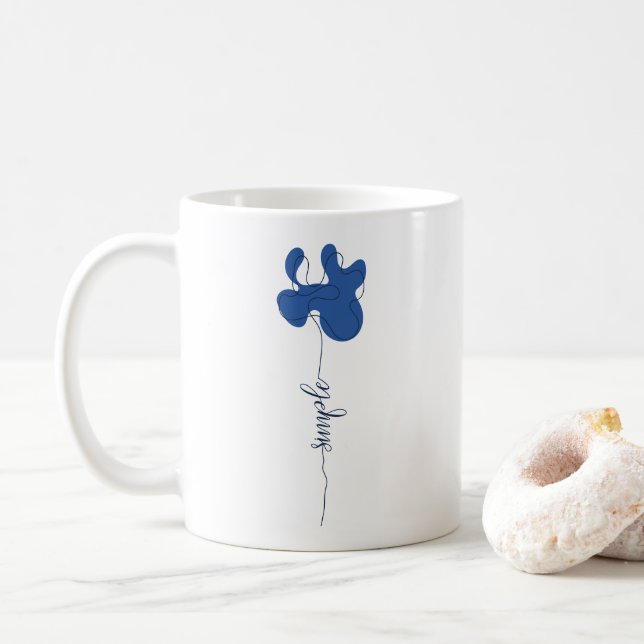 Minimalism Simple Flower Mug Kaffemugg (Med munk)