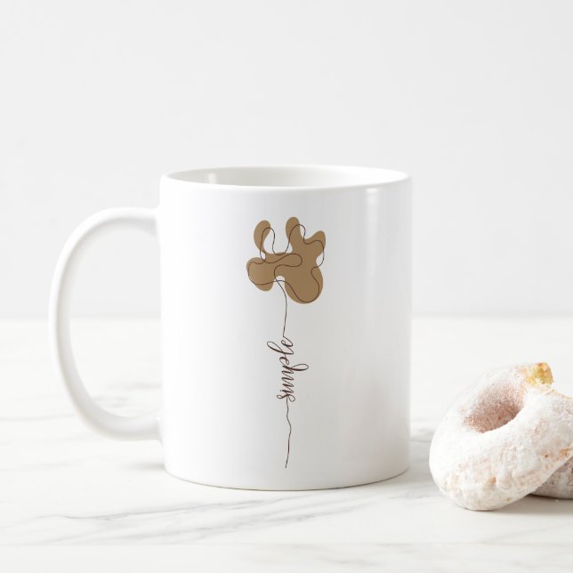 Minimalism Simple Flower Mug Kaffemugg (Med munk)