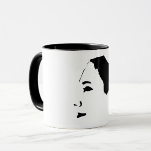 Minimalism Sketch Teckning Woman Dam Girl Ansikte Mugg
