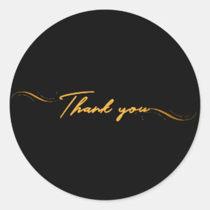 Minimalism Tack Script Guld Typography Round Runt Klistermärke