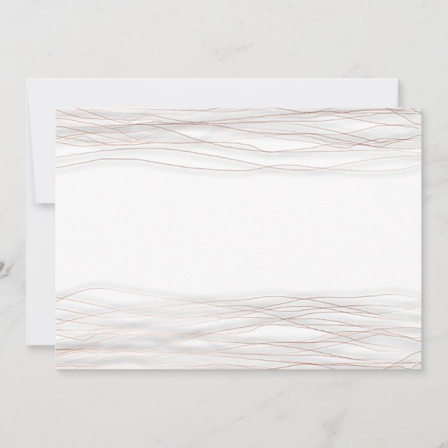 Minimalism Vit ros Grått-känsliga Linjer-streck Inbjudningar (Framsida)