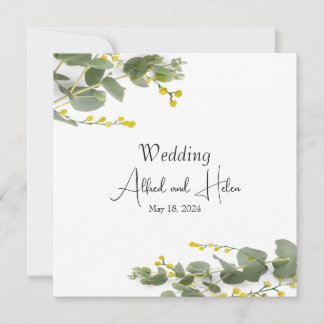 Minimalismo de flores de mimosa inbjudningar