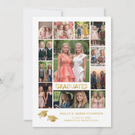 Minimalist 16 Photos Time Life Graduate Inbjudningar