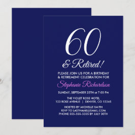 Minimalist 60 och Pensionerad Mörklila Pensionerin Inbjudningar