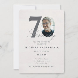 Minimalist 70th Year Birthday Invitation Inbjudningar