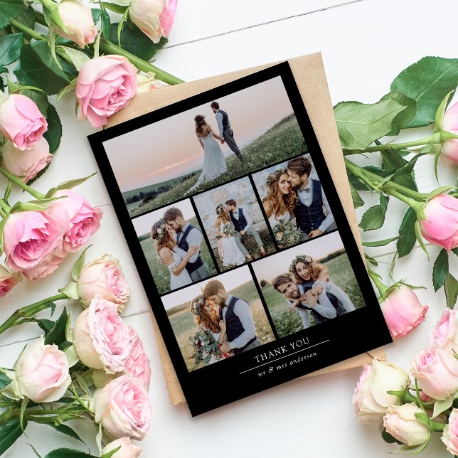 Minimalist 7 Photo Bröllop Tack Kort (Skapare uppladdad)