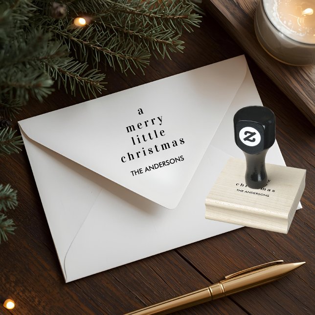 Minimalist A Merry Little Christmas Custom Family Stämpel (Skapare uppladdad)