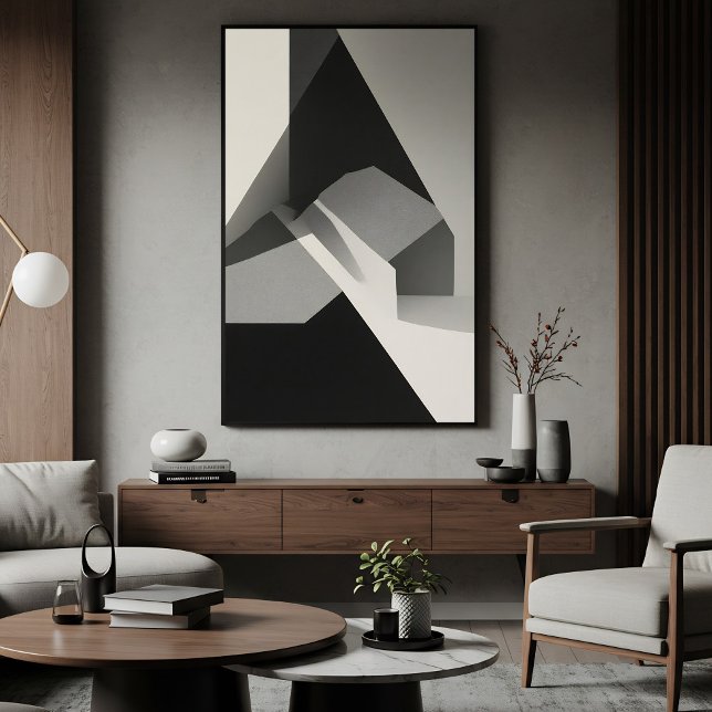 Minimalist Abstract Black White Gray Poster (Skapare uppladdad)