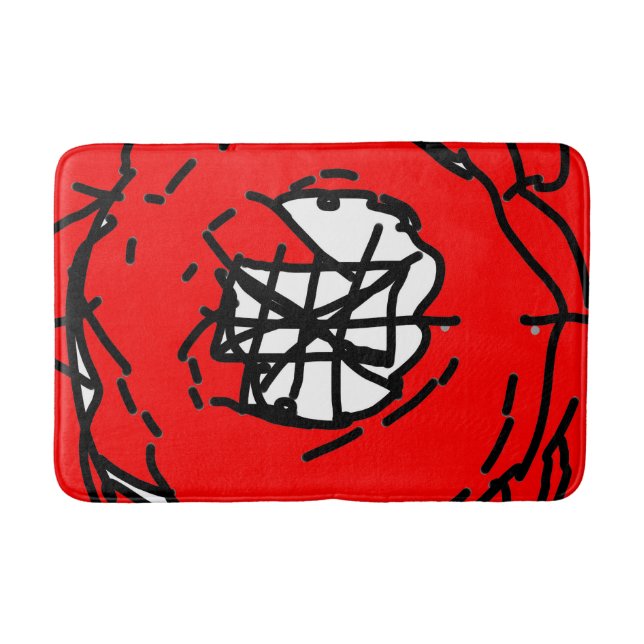 Minimalist Abstract Circular Expressionism in Red  Badrumsmatta (Framsidan)